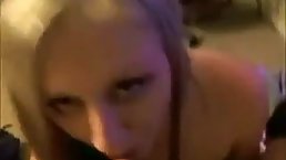 A handsome boyfriend is making hot photos, while his girl is eagerly sucking his big dick