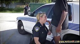 Naughty police ladies are using an opportunity to have casual sex with a handsome, black guy