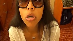 Asian babe is sucking cocks while kneeling in front of her partners, just for fun