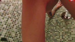 Nude blonde met a handsome man in the sauna and wanted to have sex with him