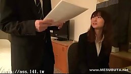 Hot Japanese secretary is getting fucked hard by her horny boss, in a hotel room