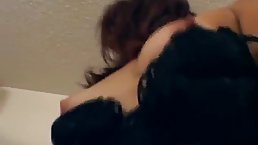 Petite bitch was getting a big, black dick, while she was in a doggy position
