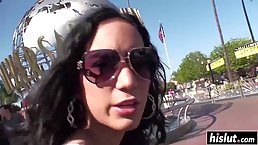 Tia Cyrus is sucking a rock hard dick free of charge and getting fucked in return