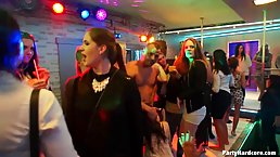Horny girls and guys are partying like crazy and enjoying while having group sex all night long