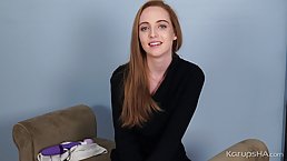 Shy babe with small tits, Kasey Cole took off her clothes and started rubbing her pussy