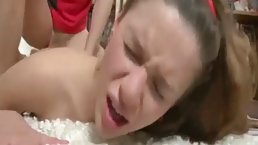 Horny guy fucked his step- sister in the ass and made her moan from pleasure