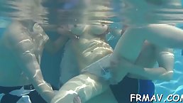 Hot Asian chick likes to suck dick next to the swimming pool and to get fingerfucked