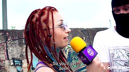 Small titted brunette is getting fucked in front of the camera, to earn some cash