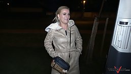 Horny man likes to fuck slutty girls in the back of his car, late at night