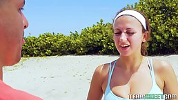 Busty darling with big natural boobies gives a titjobs and enjoys some hard fucking