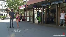 Kinky babe likes to be a sex slave to a tall guy from her neighborhood