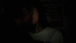 Dirty girl and her horny colleague are having a good fuck, while in a dark room