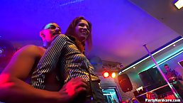 A black guy is fucking a hot bitch, while she is kissing her horny bestie, at the party