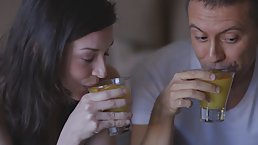 Cock loving babe is sucking a horny stranger’s big dick, while her boyfriend is watching