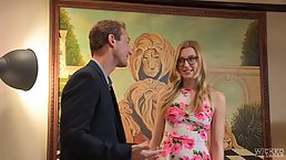 Blonde with glasses, Alexa Grace likes to feel a rock hard dick, inside her pussy
