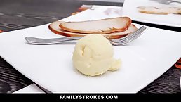 Insatiable blonde woman is fucking her step- son as well as his friends, quite often