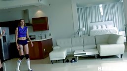 Blonde and her friends are into volleyball and group sex adventures, on a daily basis
