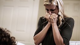 Hot blonde woman is often cheating on her husband, just because she is always very horny