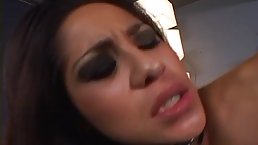 Latin brunette is having wild sex with a handsome guy, in front of the camera