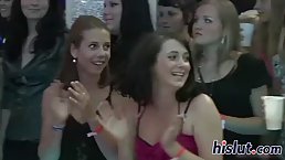 Slutty girls are being very naughty at their friend's party and enjoying every moment of it