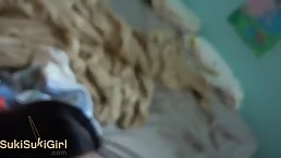 Asian babe with green eyes likes to suck cock and to get fucked from the back