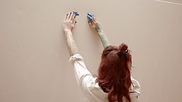 Red haired, tattooed babe is having casual sex adventures quite often to inspire her for paintings
