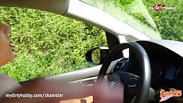 Busty blonde babe is having an outdoors sex adventure with a stranger, and enjoying it a lot