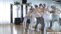 Sweet ballerinas are expecting a good fuck after their rehearsal, because they all got horny