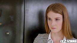 Kinky brunette secretary gets molested by her boss and rammed into her soft wet pussy