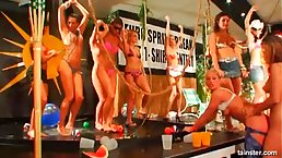 Hot girls are having tons of fun and casual group sex in the night club