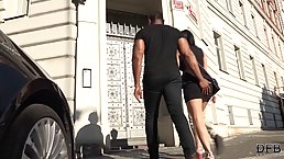 Brunette is cuckolding her boyfriend quite often, with a black guy she likes a lot