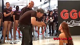 German woman with a huge ass is not wearing panties, because she is ready for group sex