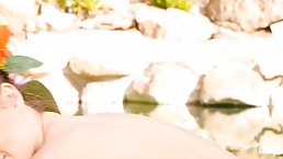Sexy brunette with blue eyes, Lana Rhoades likes to masturbate in the middle of the day