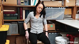 Kylie Martin is sucking dick in a storrage room, because she was caught shoplifting a while ago
