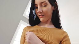 Maia is a naughty, slim teen brunette who likes to tease guys in front of the camera