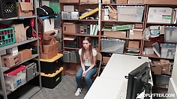 Summer Brooks is sucking cock because she was caught shoplifting and has to do something about it