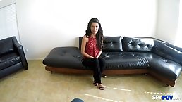Ambitious teen brunette is ready to do whatever it takes, to get what she wants