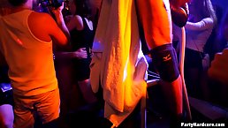 Spoiled college girls are dancing in the night club and having sex with random guys