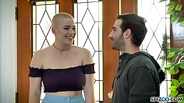 Passionate blonde babe with super short hair, Riley Nixon got her daily dose of fuck