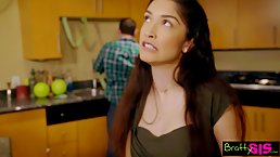 Slutty girls are often secretly having threesomes with guys, while their boyfriends are at home