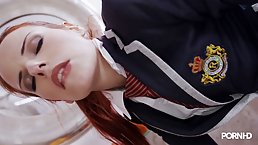 Ravishing schoolgirl has figured out the easiest way to pass the exam without actual studying