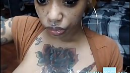 Big titted, ebony chick with blonde hair is sucking cock like a real pro and enjoying it