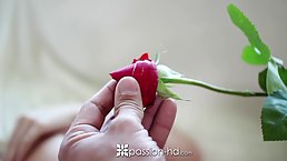 Romantic blonde babe with small tits, Darcie Belle got fucked in the middle of a nice day