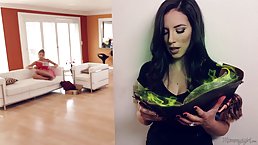 Naughty brunette likes to put a spell on a hot blonde she wants to fuck