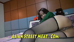 Slutty brunette from Singapore is often fucking wealthy guys in their hotel rooms and enjoying it