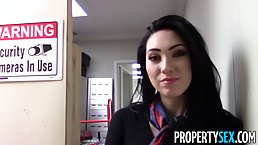 Smart man asked for a fuck and money, from a hot babe, to rent her an office
