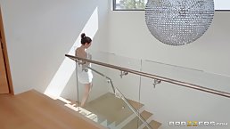 Small titted babe had a shower after a nice workout session, and then she had casual sex