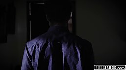 Naughty brunette was being properly punished by her step- brother with a rough fuck session