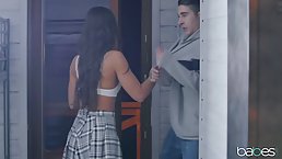 Angela Allison is using every opportunity to get fucked, even if being late for classes