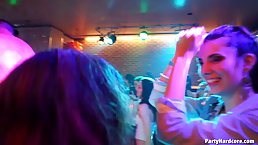 Horny boys and girls are about to have a massive orgy in the night club